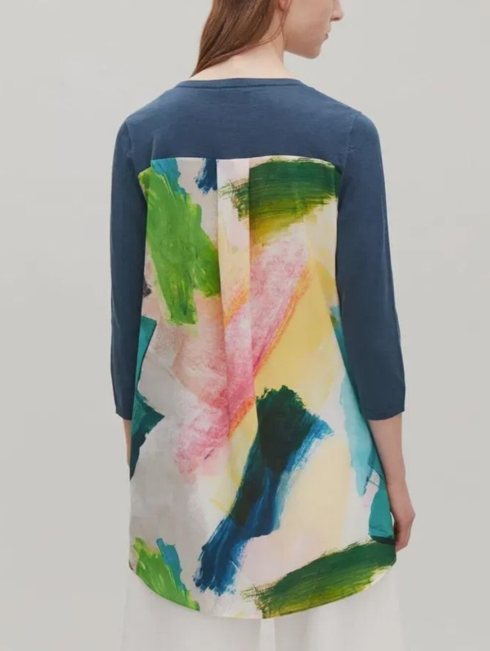 COS cotton/silk Abstract print back tunic Sz M